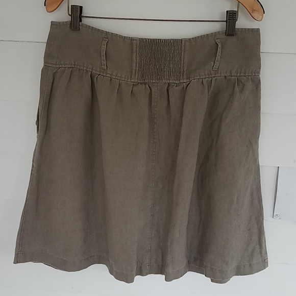 Workshop Tan Linen Skirt, Sz. 14 - Picture 3 of 7